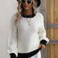 Contrast Trim Drop Shoulder Pullover Sweater