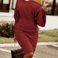 Round Neck Lantern Sleeve Dress