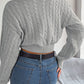 Twisted Cable-Knit V-Neck Sweater