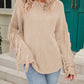 Fringe Round Neck Dropped Shoulder Sweater