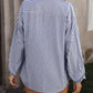 Striped Pocketed Button Up Long Sleeve Shirt