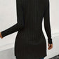 Slit Ribbed Round Neck Long Sleeve T-Shirt