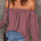 Frill Off-Shoulder Flounce Sleeve Blouse