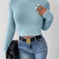 Ribbed Turtleneck Long Sleeve Sweater