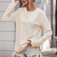 Checkered Round Neck Long Sleeve T-Shirt