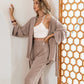 Dropped Shoulder Cardigan and Pants Set