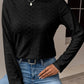 V-Neck Lace Detail Long Sleeve Blouse