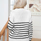 Striped Round Neck Cable-Knit Sweater