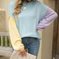 Color Block Dropped Shoulder Sweater