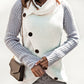 Contrast Decorative Button Turtleneck Sweater