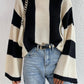 Striped Mock Neck Long Sleeve Sweater