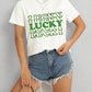 LUCKY Round Neck Short Sleeve T-Shirt