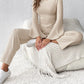 Ribbed Flare Sleeve Top and Pants Set