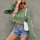 Round Neck Long Sleeve Cropped Sweater