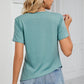 Ruched Round Neck Short Sleeve T-Shirt