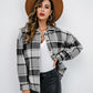 Plaid Button Up Collared Neck Jacket