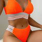 Contrast Textured High Cut Swim Set