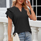 Eyelet Notched Short Sleeve T-Shirt