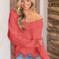 Frayed Hem Dropped Shoulder Sweater