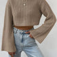 Mock Neck Long Sleeve Cropped Sweater