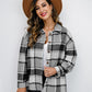 Plaid Button Up Collared Neck Jacket