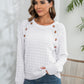 Decorative Button Long Sleeve Sweater