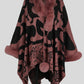 Faux Fur Trim Poncho