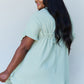 Ninexis Out Of Time Full Size Ruffle Hem Dress with Drawstring Waistband in Light Sage