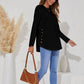 Decorative Button Round Neck Long Sleeve T-Shirt