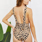 Marina West Swim Beachy Keen Full Size V-Neck Front Tie One-Piece Swimsuit in Leopard