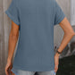 Cable-Knit Round Neck Short Sleeve T-Shirt