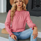 Frill Mock Neck Long Sleeve Blouse