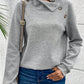 Geometric Buttoned Long Sleeve Sweatshirt