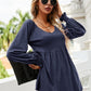 V-Neck Lantern Sleeve Blouse