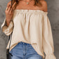 Off-Shoulder Flounce Sleeve Blouse