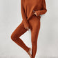 Ribbed Turtleneck Top and Pants Set