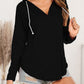 Drawstring Dropped Shoulder Long Sleeve Hoodie