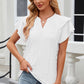 Eyelet Notched Short Sleeve T-Shirt