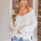 Frayed Hem Dropped Shoulder Sweater