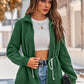 Drawstring Waist Zip-Up Fleece Jacket