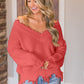 Frayed Hem Dropped Shoulder Sweater