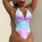 Tie-Dye Halter Neck One-Piece Swimsuit