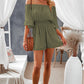 Off-Shoulder Smocked Waist Flounce Sleeve Romper