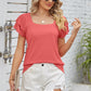 Square Neck Flutter Sleeve T-Shirt