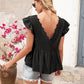 Lace Detail Round Neck Peplum T-Shirt