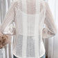 Openwork Button Up Long Sleeve Shirt