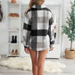 Plaid Button Up Dropped Shoulder Jacket