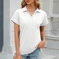 Johnny Collar Short Sleeve Blouse