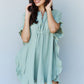 Ninexis Out Of Time Full Size Ruffle Hem Dress with Drawstring Waistband in Light Sage