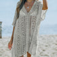 Openwork V-Neck Slit Cover Up